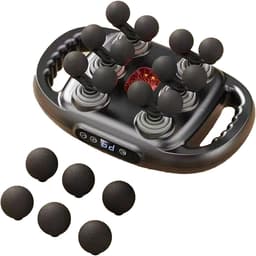 Massagepistool - 12 massagekoppen voor diepe weefselmassage - Geschikt voor rug, schouders en benen - 9 intensiteitsniveaus - Lange batterijduur (zwart) — thumbnail 1