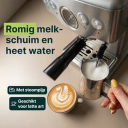 Vivid Green Espressomachine - 20 Bar - Pistonmachine met stoompijpje - Kopjesverwarmer - Coffee Machine - RVS — thumbnail 5