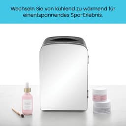 Mini Koelkast met Spiegel 4L Zwart – Draagbare Skincare Koelkast – Koelen & Verwarmen – 12V/220V – Cosmetica & Make-up — thumbnail 5