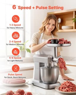 Elektrische Keukenmachine – Foodprocessor – Mixer – Blender – Deegkneder – 1300 W Motor – 4,3 L Roestvrijstalen Mengkom — thumbnail 4