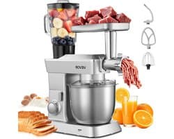 Elektrische Keukenmachine – Foodprocessor – Mixer – Blender – Deegkneder – 1300 W Motor – 4,3 L Roestvrijstalen Mengkom