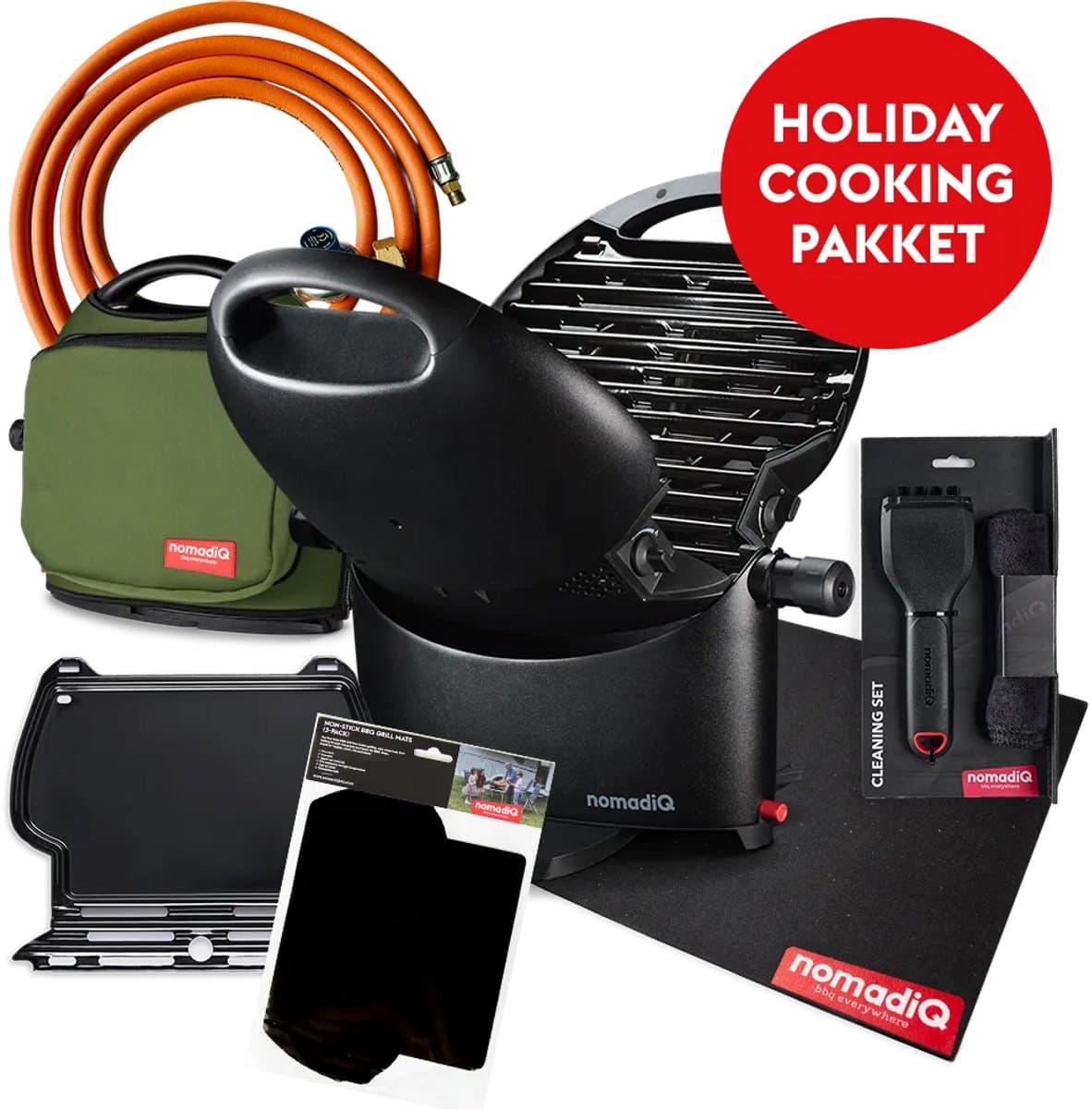 nomadiQ HOLIDAY barbecue pakket - de ultieme gas barbecue incl. accessoires voor vakantie met de boot, camper of caravan — afbeelding 1