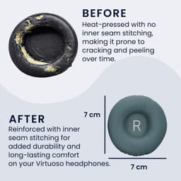 kwmobile 2x oorkussens geschikt voor Philips H4205 - Earpads voor koptelefoon in blauwgrijs — thumbnail 2