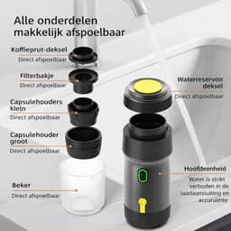 SmartOutdoor Draagbare Elektrische Espressomachine 3-in-1 | 15 Bar | Voor Capsules & Gemalen Koffie | Koffiezetapparaat voor Onderweg | 12V | Ideaal voor Reizen & Camping — thumbnail 3