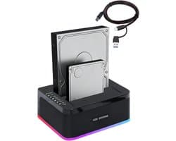 Externe Harde Schijf Dock - Opslagstation - Data Back-up - Offline Klonen - 20TB Capaciteit - Zwart