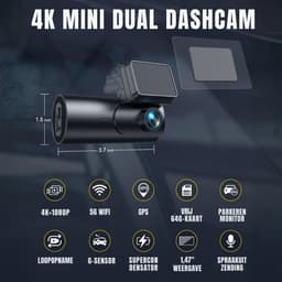 Nexvo® Dashcam voor Auto Voor en Achter - Dashcam - Zwart - ‎7cm x 3cm x 2cm — thumbnail 2