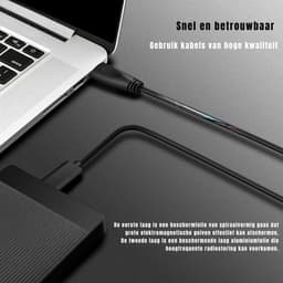 Nexvo® Externe Harde Schijf Extern 500GB Ultra Slim Draagbare Harde Schijf USB kabel HDD Opslag Compatibel - Zwart - 12cm x 8cm x 2cm — thumbnail 2