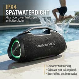 VolkanoX Ignite Ultra Bluetooth Speaker - Muziek box - 180W Partybox met RGB Verlichting - Spatwaterdicht - TWS - Zwart — thumbnail 3