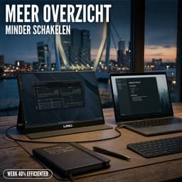 Portable Monitor Flex 15.6" Touchscreen - Full HD Draagbare monitor met USB-C & HDMI - Extra scherm laptop - Plug & Play - Incl. Beschermhoes — thumbnail 3