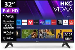 HKC VIDAA Smart TV - LED Full HD - 32 inch/81 cm - Streaming apps - Hotelmodus - HDMI x3, USB x2, CI+ - Tripple Tuner DVB-T/T2/S/S2/C - Frameless Design - Geassembleerd in Eindhoven - H32N1F-V — thumbnail 1