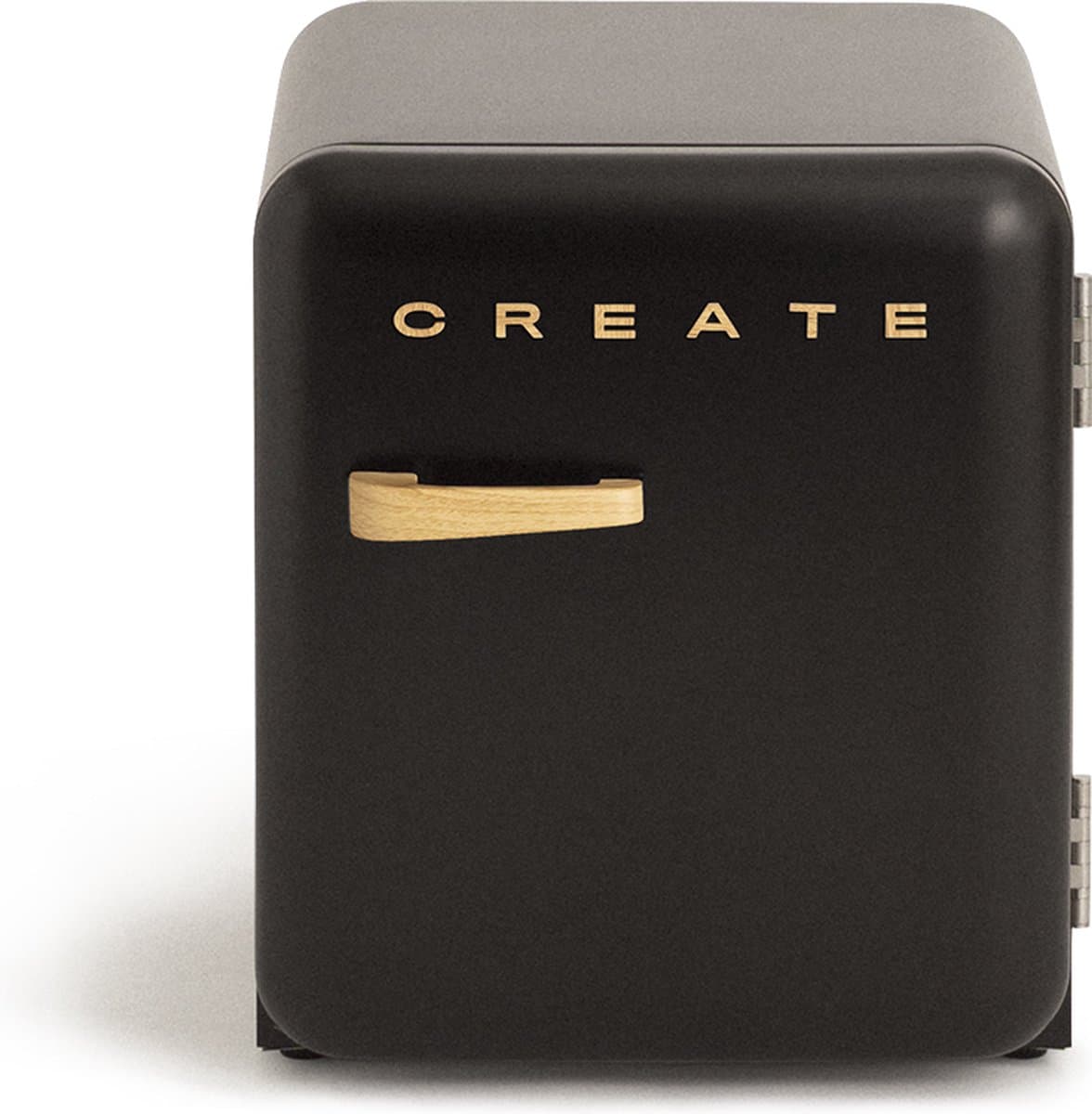 CREATE - Koelkast in retrostijl - Zwart - Handvat Hout - FRIDGE RETRO 48L — afbeelding 1