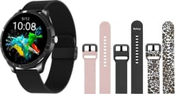 Belesy® Q9 Pro - Smartwatch Dames – Smartwatch Heren - Horloge - 1.28 inch - Kleurenscherm - Stappenteller - Bloeddruk - Hartslag - 75+ Wijzerplaten – Sporten – Milanees – Staal – Zwart - Kerstcadeau — thumbnail 1