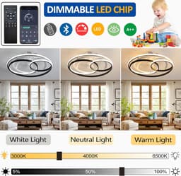 Equivera Plafonniere met Ventilator - Plafondventilator - Plafondventilator Afstandsbediening - Plafondventilator Slaapkamer - Plafond Ventilator met Verlichting - Plafondlamp - Plafonniere - Ideaal voor in uw slaapkamer! — thumbnail 4