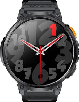 WizBay Premium Select® 1.83inch HD TFT - Bellen AI Voice - Message - Hartslag & Slaap Monitor - Bloeddruk & O2 - 100+ Sport Modi - LED Zaklamp - 730mAh - Magnetic Laden - Zinc Alloy Zwarte Case - Zwarte TPU Band — thumbnail 4