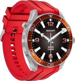 WizBay Premium Select® 1.53 inch HD TFT - Bluetooth Bellen - Message - Dynamic Hartslag & Slaap Monitor - Bloeddruk & Bloedzuurstofmeting - 100+ Sport Modi - 400mAh - Wireless Laden - Zilveren Case - RVS Zilver Band met Extra Oranje TPU Band — thumbnail 2