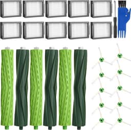 PolkaHome Reserveonderdelen compatibel, accessoires voor iRobot Roomba E/I/J-serie, 3 sets rubberen borstels, 10 hoogwaardige filters, 10 zijborstels — thumbnail 1