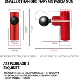 Cenocco Draagbaar Mini Massage Pistool Rood — thumbnail 3