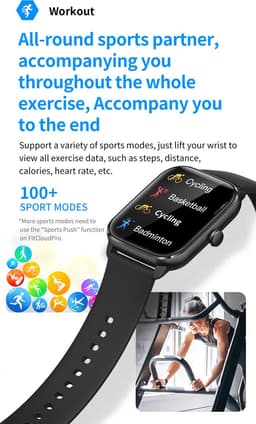 SAMTECH Smartwatch Ultra Thin Pro- Heren & Dames – horloge – Stappenteller, Calorie Teller, Slaap meter, HD – Grijs — thumbnail 4