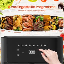 Luchtfriteuse XL - Airfryer Gezinnen - Gezond Frituren - Stil 50 dB - 65 Liter - Zwart — thumbnail 4