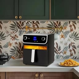 Luchtfriteuse - Airfryer XXL - Gezond Koken - Transparant Kijkvenster - 8 Liter - Zilver — thumbnail 3