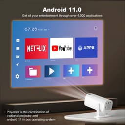 sogiol® Beamer Thuisbioscoop Projector - HD Ready 720P - 160 ANSI Lumen - WiFi Screen Mirroring - Draagbare Gaming Projector - Wit — thumbnail 2