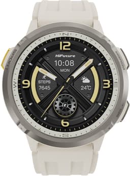 HiFuture MIX 3 Smartwatch - 1,43 inch AMOLED - Bluetooth bellen - Hartslagmeter & SpO2 - 47 mm - Latte — thumbnail 1