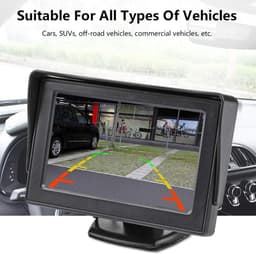 HD Mini 4.3 inch Monitor Digital TFT LCD 800 * 480 In-dash Parking Video System Parking Assist 2 RCA Screen for Car - ShopVlot — thumbnail 2
