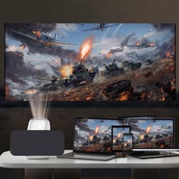 Mini Beamer - Draagbaar Projector - Android 12 - 5G & WiFi & Bluetooth 5.0 - 180° Hoek - 1080P - 200 ANSI - Thuisbioscoop - Voor Thuis en Kantoor — thumbnail 2