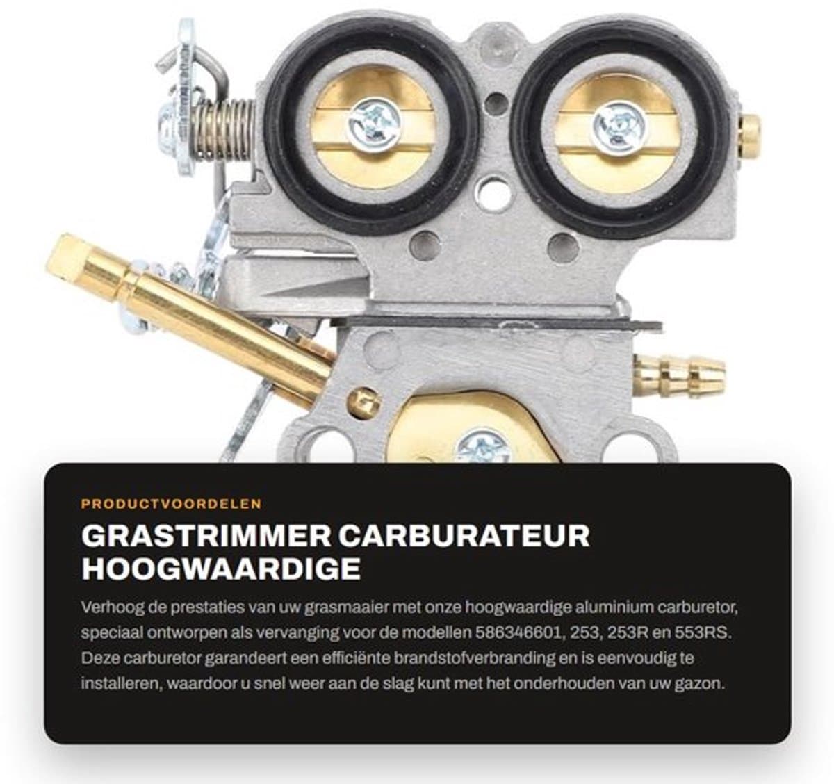 Carburateur Vervanging - Aluminium - Carburateur Onderdelen - Hoogwaardige Maaimachine Accessoire - Verbeterde Brandstofefficiëntie - Eenvoudig te Installeren - Maaier — afbeelding 1