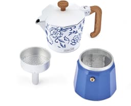 La Cafetière Venice Percolator 6 Kops - 290 ml - Blauw - Aluminium Espressomaker met Houtlook Handvat - Mokapot voor Gas, Elektrisch — thumbnail 3