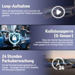 360° dashcam auto voor achter 4 kanalen dashcam auto camera FHD 4K + - ShopVlot — thumbnail 3