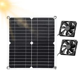 Ventilator - Afzuigventilator - Zonne-energie Ventilator - Ventilatie Voor Kassen - 12W Paneel - 2 Stuks - 280x280 mm - Waterdicht IP65 - Voor Kippenhok Schuur en Kas - Buitenlucht — thumbnail 5