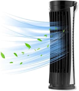 Minidraagbare USB-ventilator - Zwart - Torenventilator - 7.5x26 cm - Bladloos — thumbnail 1