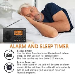 Draagbare Noodradio - Zwart - AM/FM - Oplaadbaar & Op Batterijen - Draagbare Radio - Wereldradio - Noodpakket Must Have - Zakradio - Voor Rampen - Kleine - Transistor Radio - Telescopische Antenne - Zwart — thumbnail 4