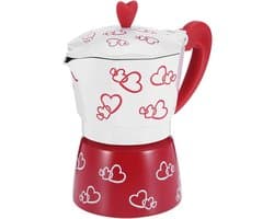 Kookplaat Espresso Maker - Rood Hart Moka Pot Italiaanse Kookplaat Koffiezetapparaat Moka Express (S)