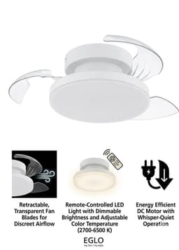 Eglo, Hovley, Wonen Verlichting ventilatoren, plafondventilatoren met licht. — thumbnail 5