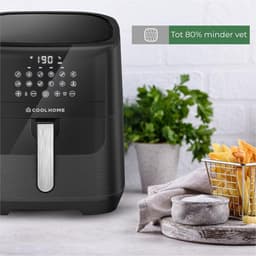 Heteluchtfriteuse XXL - Grote friteuse - Gezond koken - Keramische coating - 65 Liter - Zwart — thumbnail 4