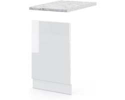 Keuken Frontpaneel - Vaatwasser Paneel - Keuken Inrichten - Soft-Close Scharnieren - 45 cm - Wit Hoogglans