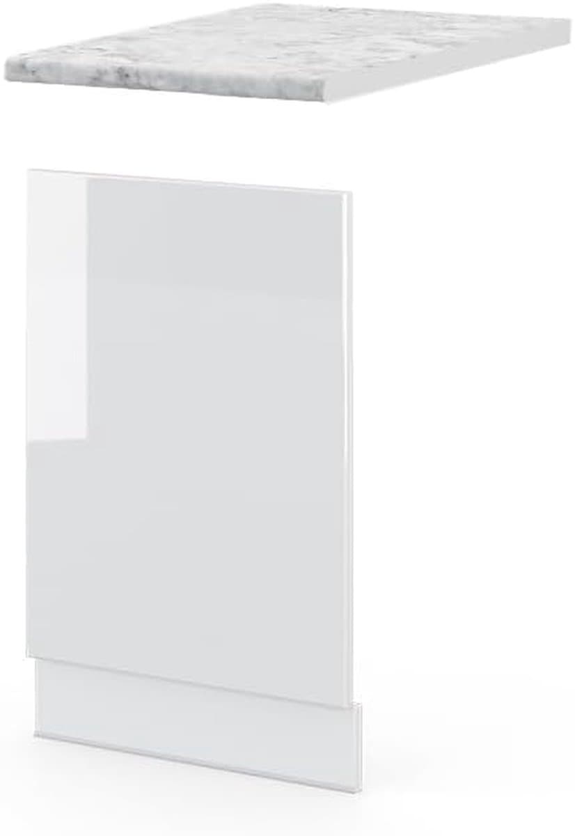 Keuken Frontpaneel - Vaatwasser Paneel - Keuken Inrichten - Soft-Close Scharnieren - 45 cm - Wit Hoogglans — afbeelding 1