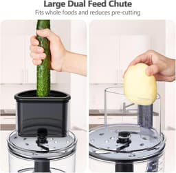 Multifunctionele Keukenmachine - Voedselverwerker Blender - Culinaire Bereidingen - 11-in-1 Accessoires - 25 Liter Kom - Zwart Grijs — thumbnail 5