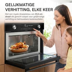 Inbouw Magnetronoven - Magnetron Grill Convectie - Snel Eten Bereiden - Digitale Touch Bediening - 34 Liter - Zwart — thumbnail 2
