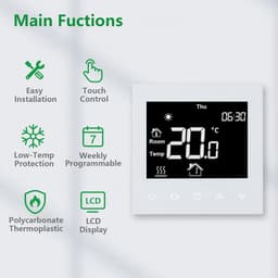 Programmeerbare Vloerverwarming Thermostaat met LCD Touchscreen voor Watergedragen Systemen — thumbnail 4