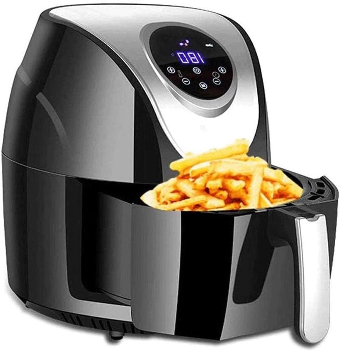 Compacte Luchtfriteuse - Olievrije Oven - Gezond Koken - Digitaal Touchscreen - 30 Min Timer - Zwart — afbeelding 1