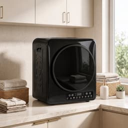 TEKROA® Wasdroger - Compacte wasdroger van 1000 W met afvoer, extra droog- en ECO-standen - timer en temperatuurinstellingen - zwart — thumbnail 2
