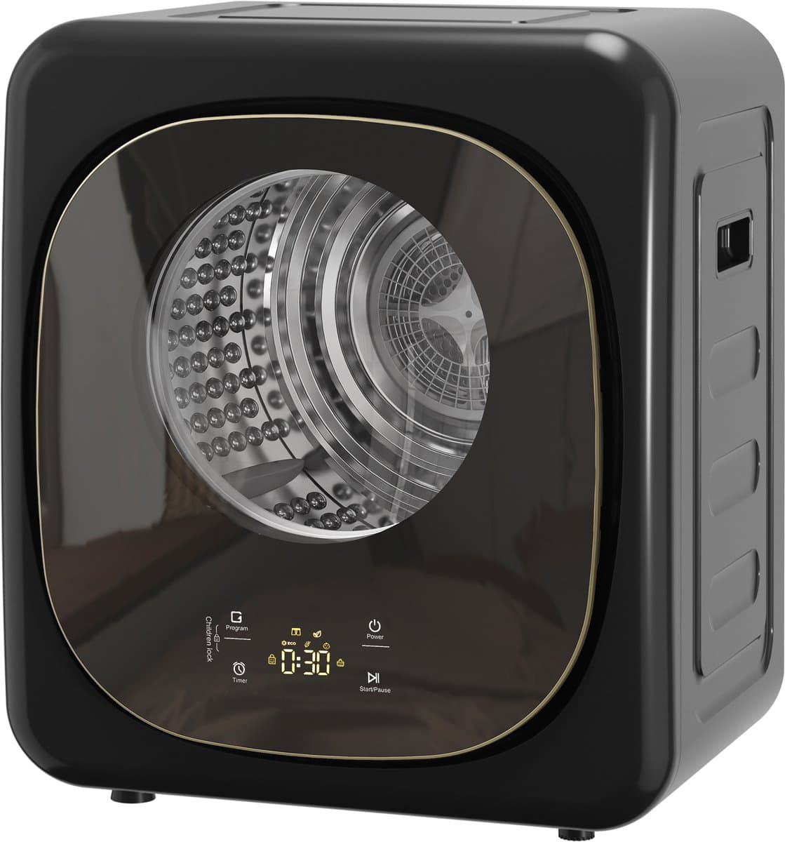 TEKROA® Condensatiedroger met warmtepomptechnologie - 800W - tafelmodel- zwart — afbeelding 1