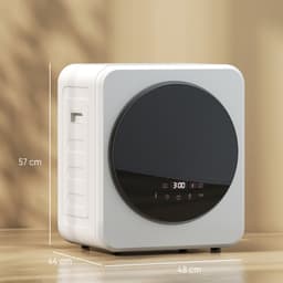 TEKROA® Draagbare mini-droger - 2,5 kg - LED-display, 800W, voorlader, tot 60℃, stapelbaar/wandmontage/vrijstaand, timer -wit — thumbnail 5