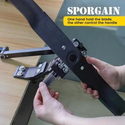 SnelShoppen - Grasmaaier Mes Slijper - 15°-45° Verstelbaar - Voor Links- en Rechtshandige Blades - Met Kogellager Handvat - Geschikt voor Hoekslijpmac — thumbnail 5
