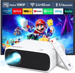 SnelShoppen - High-Performance Projector 2025, 4K Compatibel, Full HD 1080P, 20.000 Lumens, WiFi & Bluetooth, Geschikt voor Switch en PS5, Ideaal voor — thumbnail 1