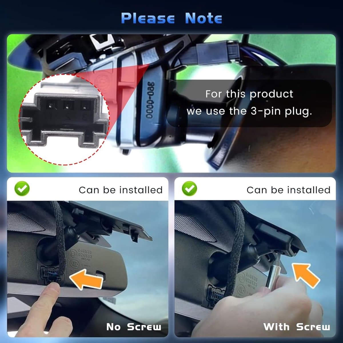 Dashcam voor auto - Zwart - Geschikt voor VW Tiguan 2018-2024 - 4K Ultra HD met WiFi en Parkeermodus - Achteruitkijkspiegelcamera — afbeelding 1