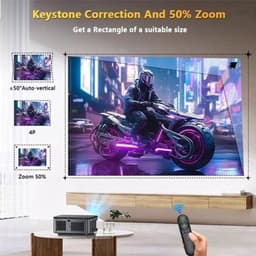 Xiwbsy - 8G Manual Focus1 - Beamer - Projector Beamer - Mini Meamer - 4k - Full HD 1080P - 1920x1080dpi - Automatische focus - met WiFi - 25000Lumens - 108W - Zwart — thumbnail 3